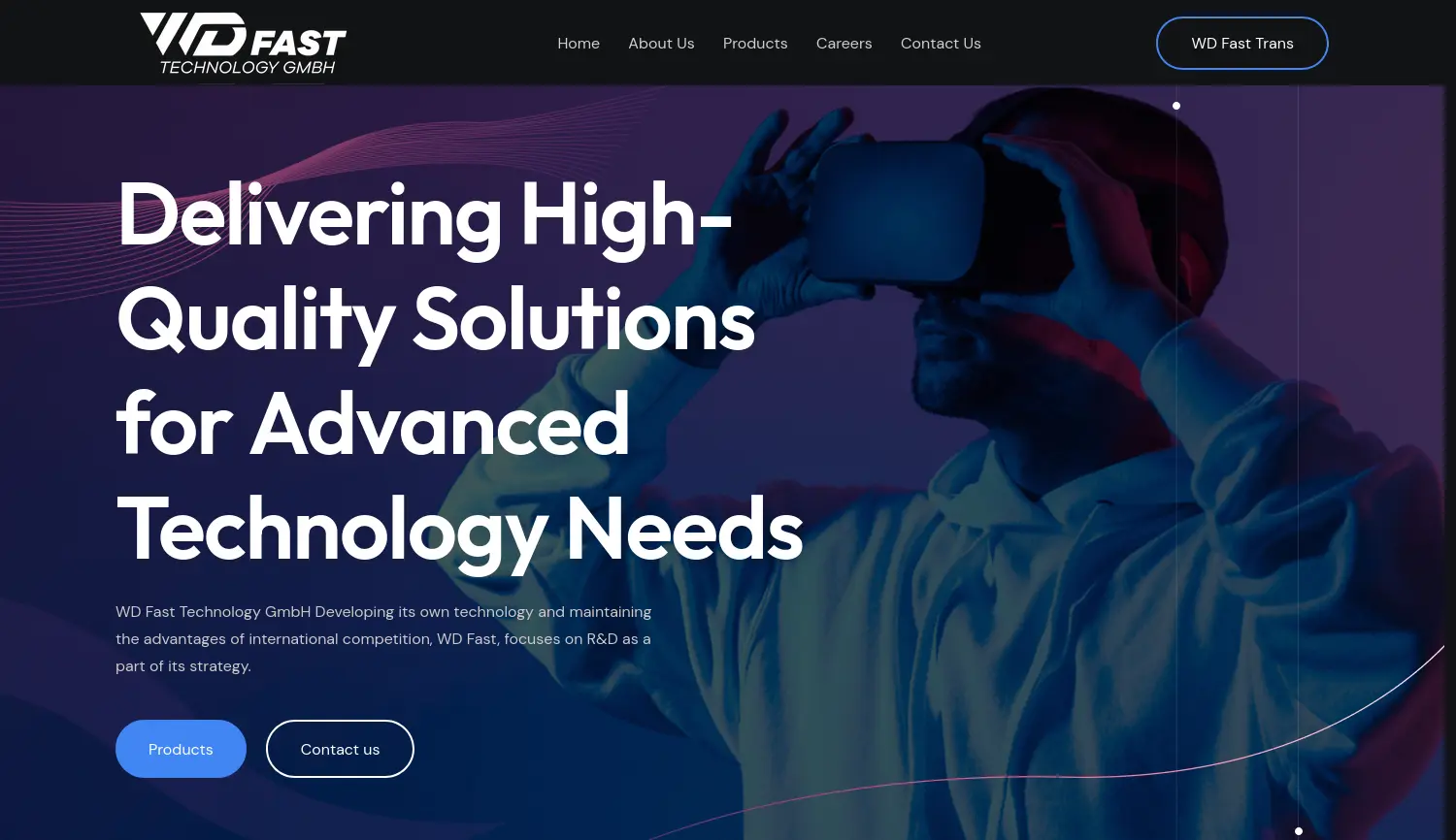 Website der Firma WD Fast Technology GmbH