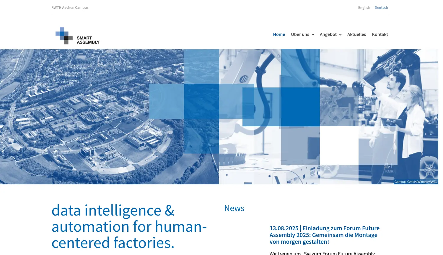 Website der Firma Smart Assembly GmbH