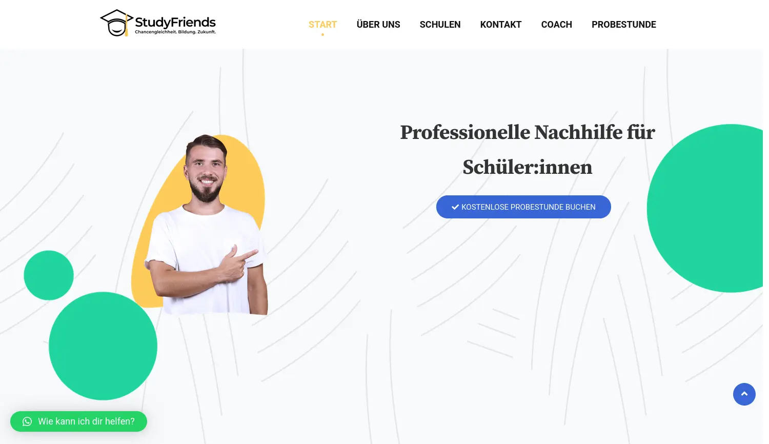 Website der Firma StudyFriends GmbH
