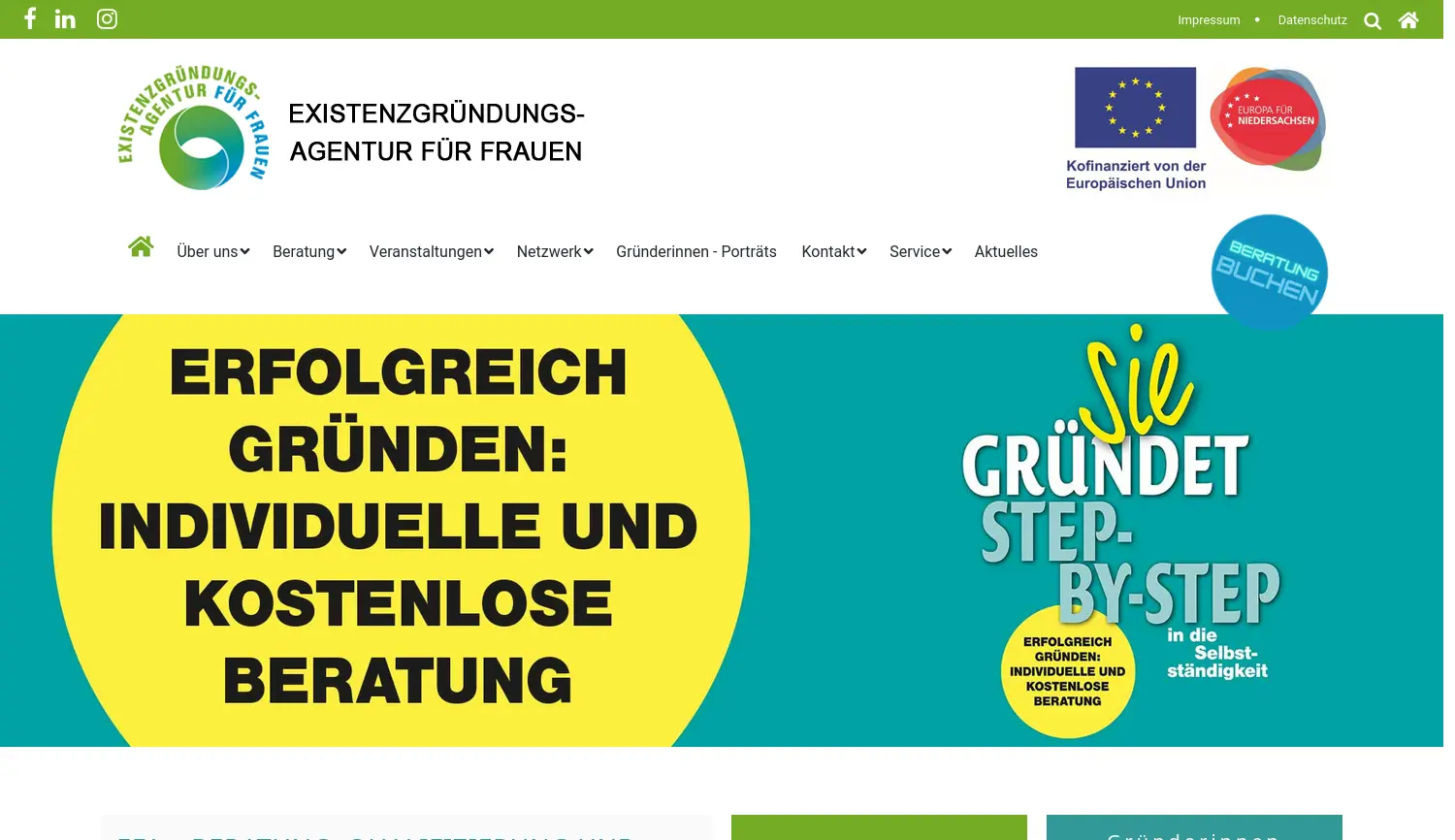 Website der Firma Trägerverein Frauen und Wirtschaft e.V.