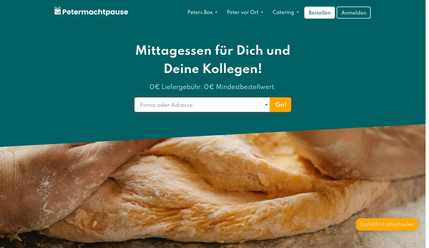 Website der Firma Petermachtpause GmbH