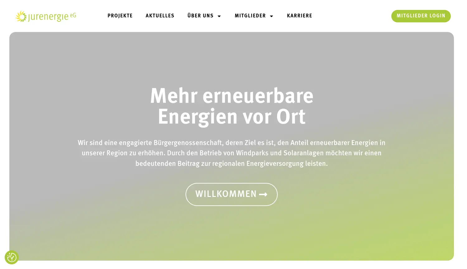 Website der Firma Jurenergie eG
