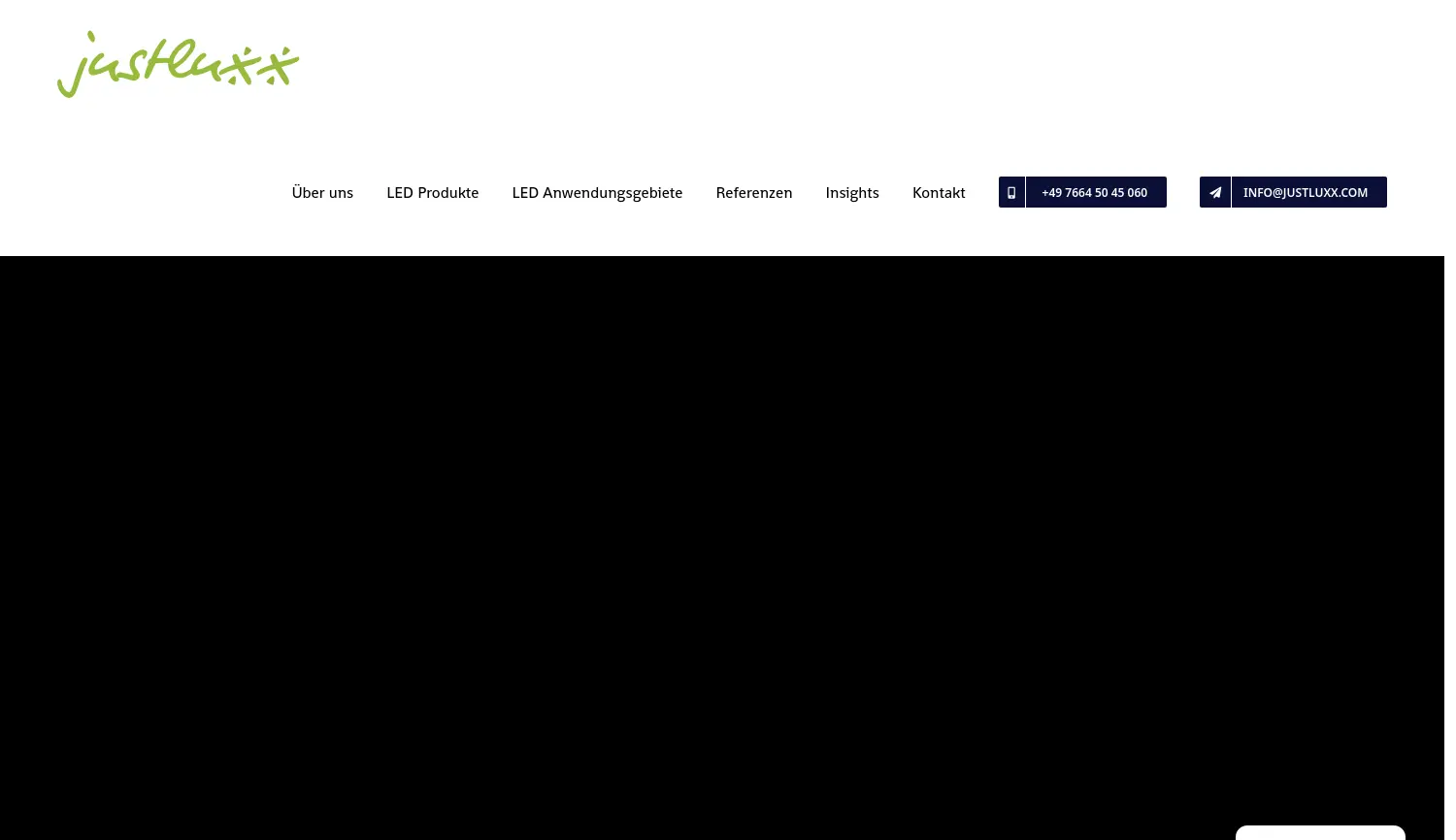 Website der Firma Justluxx GmbH