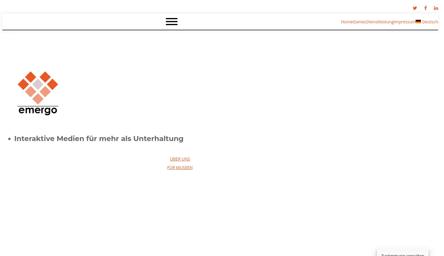 Website der Firma Emergo Entertainment GmbH