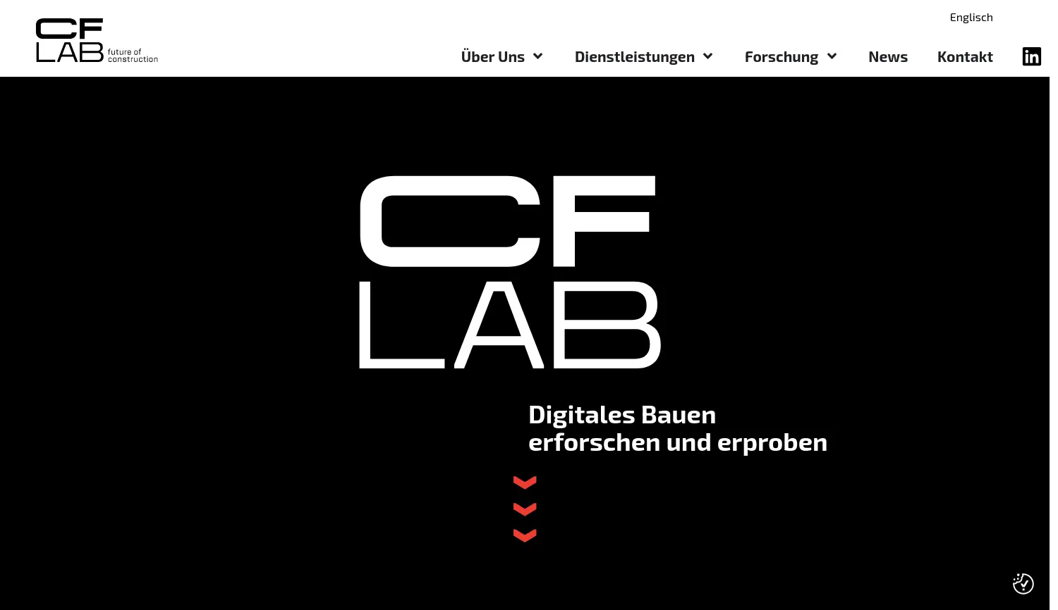 Website der Firma Construction Future Lab gGmbH