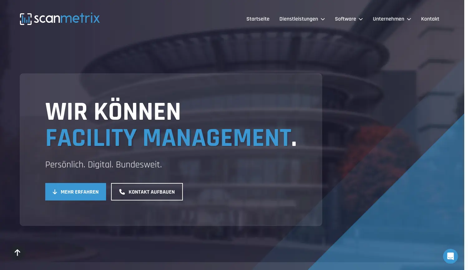 Website der Firma scanmetrix.fm GmbH