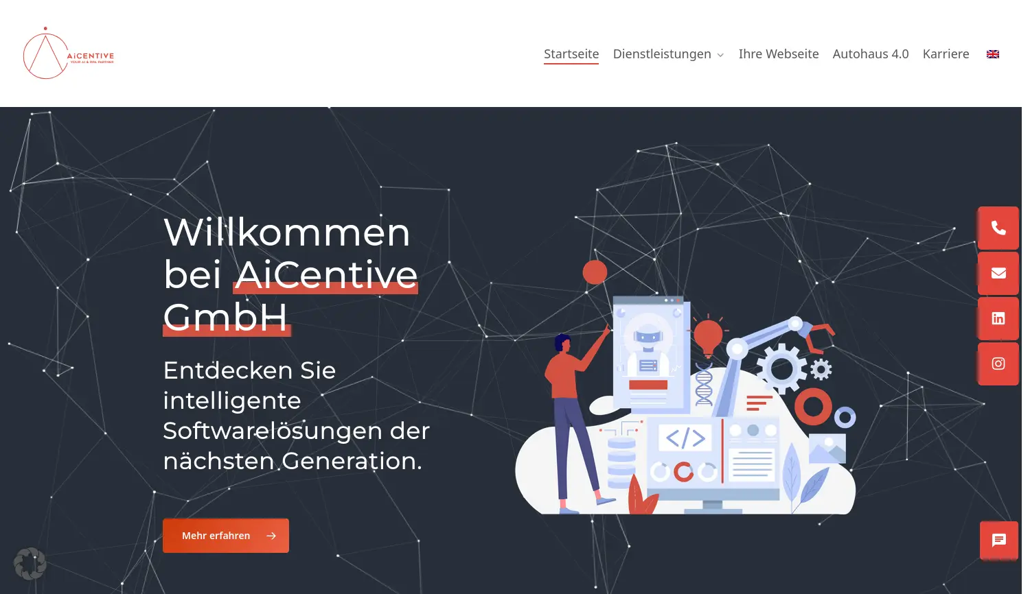 Website der Firma AiCentive GmbH