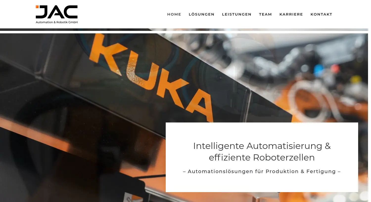 Website der Firma JAC Automation & Robotik GmbH