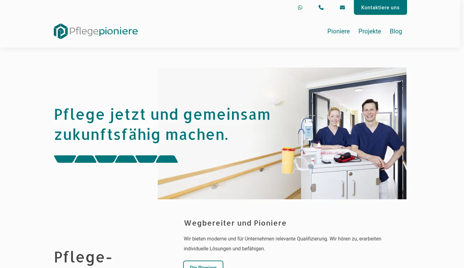 Website der Firma care pioneers GmbH