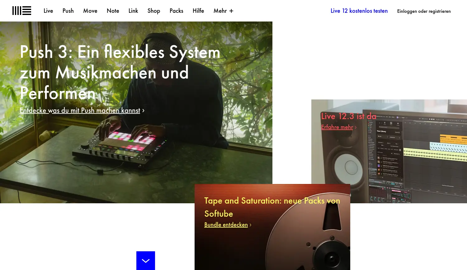 Website der Firma Ableton AG