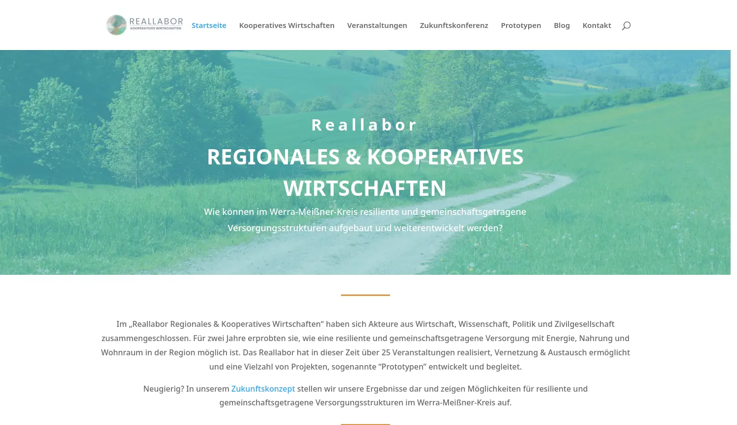 Website der Firma Region im Wandel e.V. / Kreisausschuss des Werra-Meißner-Kreises