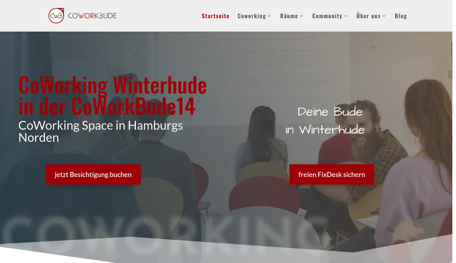 Website der Firma CoWorkBude14