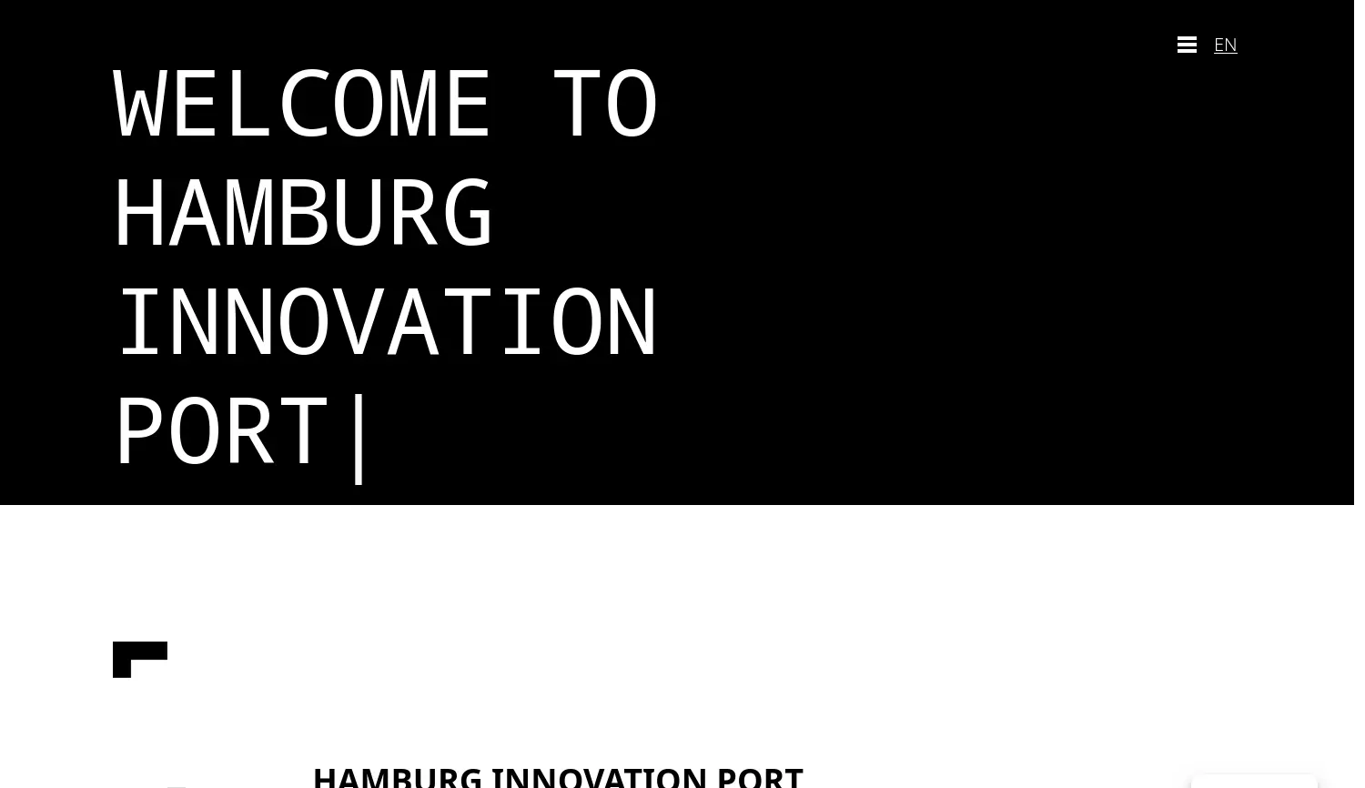 Website der Firma HIP HAMBURG INNOVATION PORT GmbH