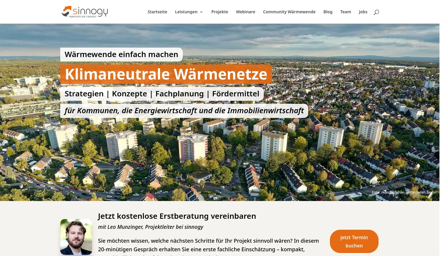 Website der Firma sinnogy GmbH