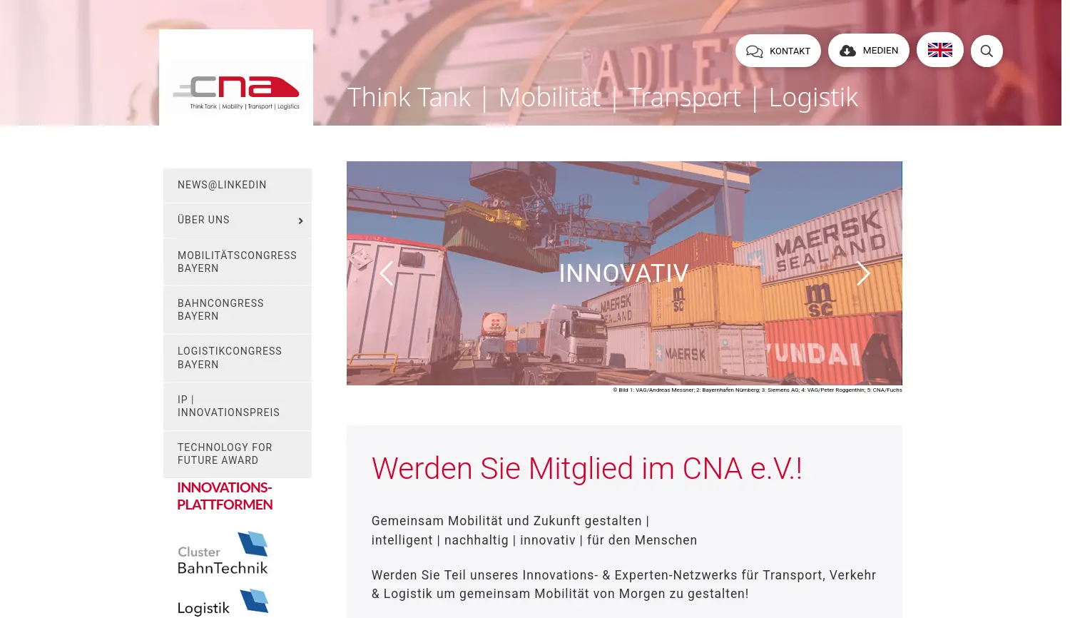 Website der Firma CNA e.V.