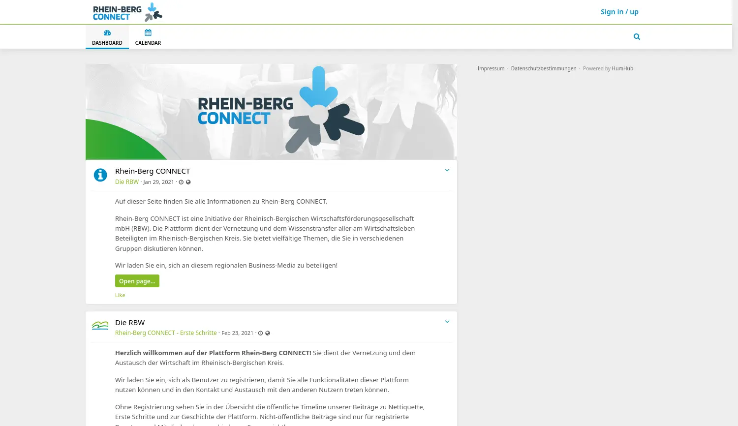 Website der Firma Rheinisch-Bergische Wirtschaftsförderungsgesellschaft mbH (RBW)