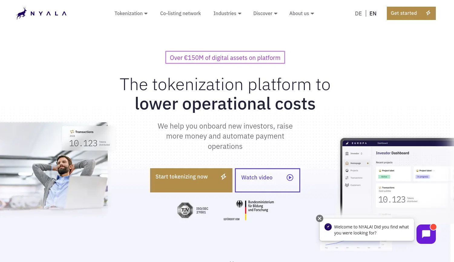 Website der Firma NYALA Digital Asset AG