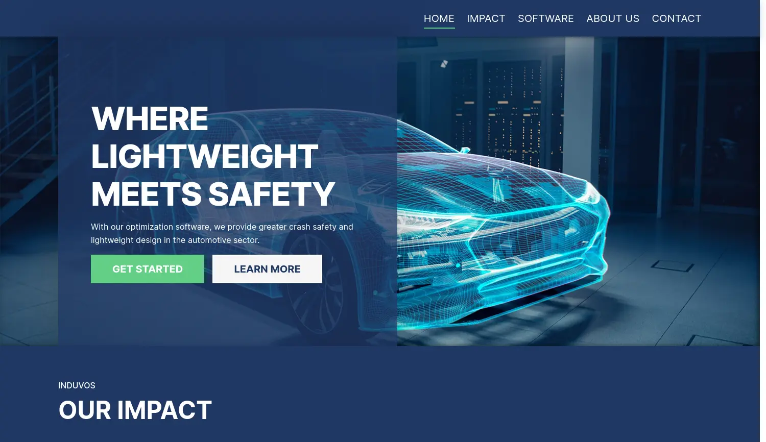 Website der Firma Induvos GmbH i. G.