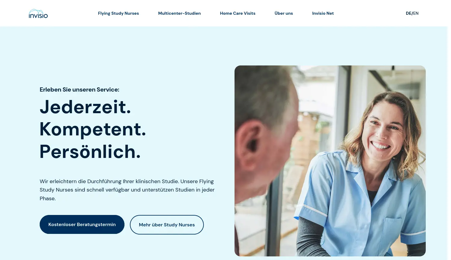 Website der Firma Invisio Clinical Studies Consulting GmbH
