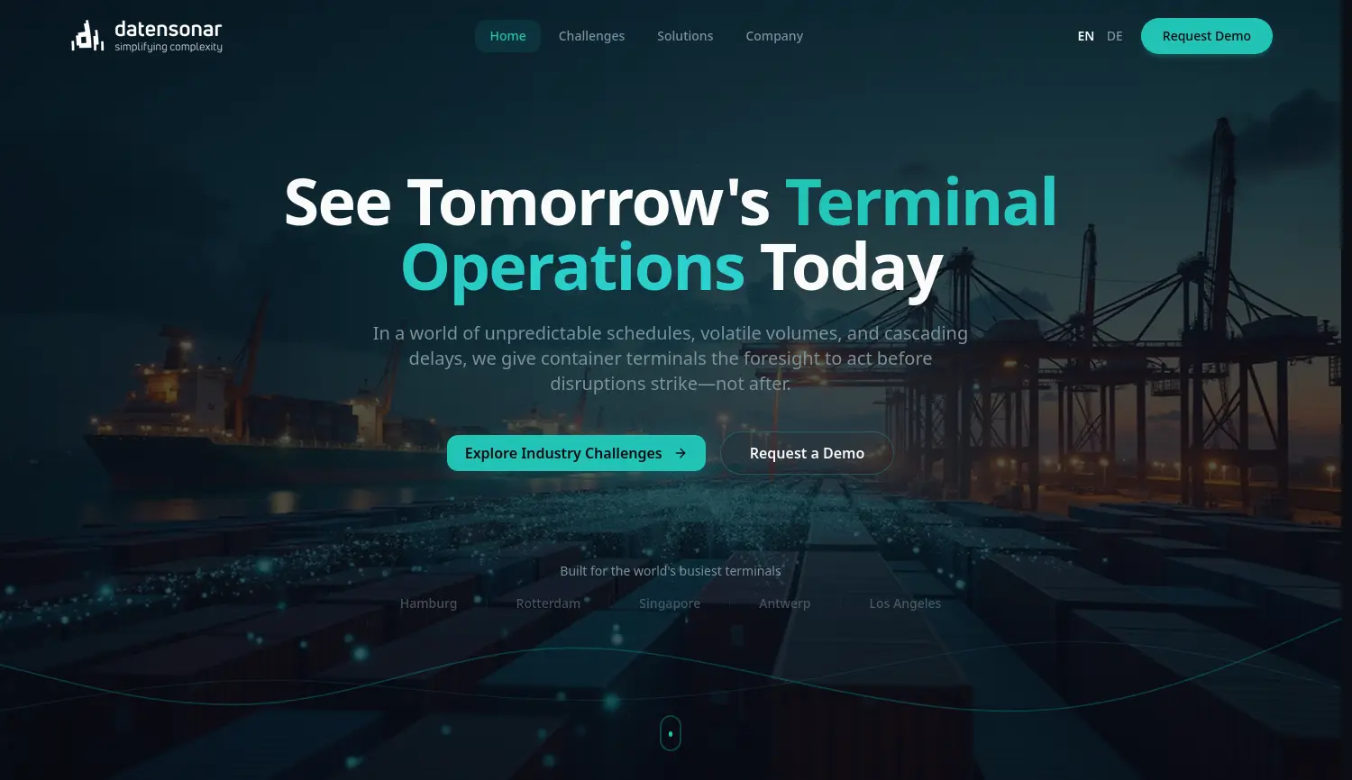 Website der Firma Datensonar GmbH