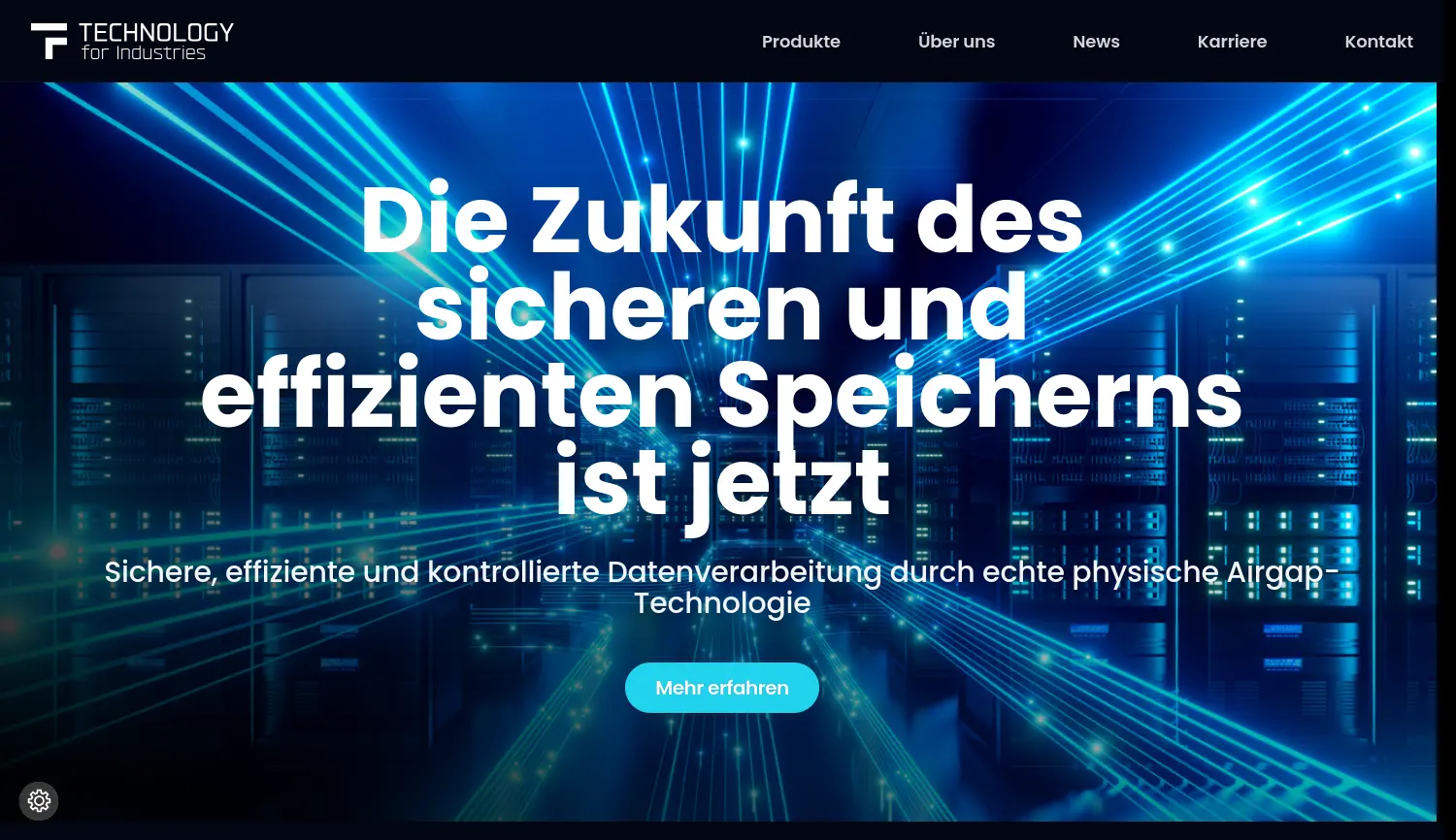 Website der Firma TF-Industries GmbH