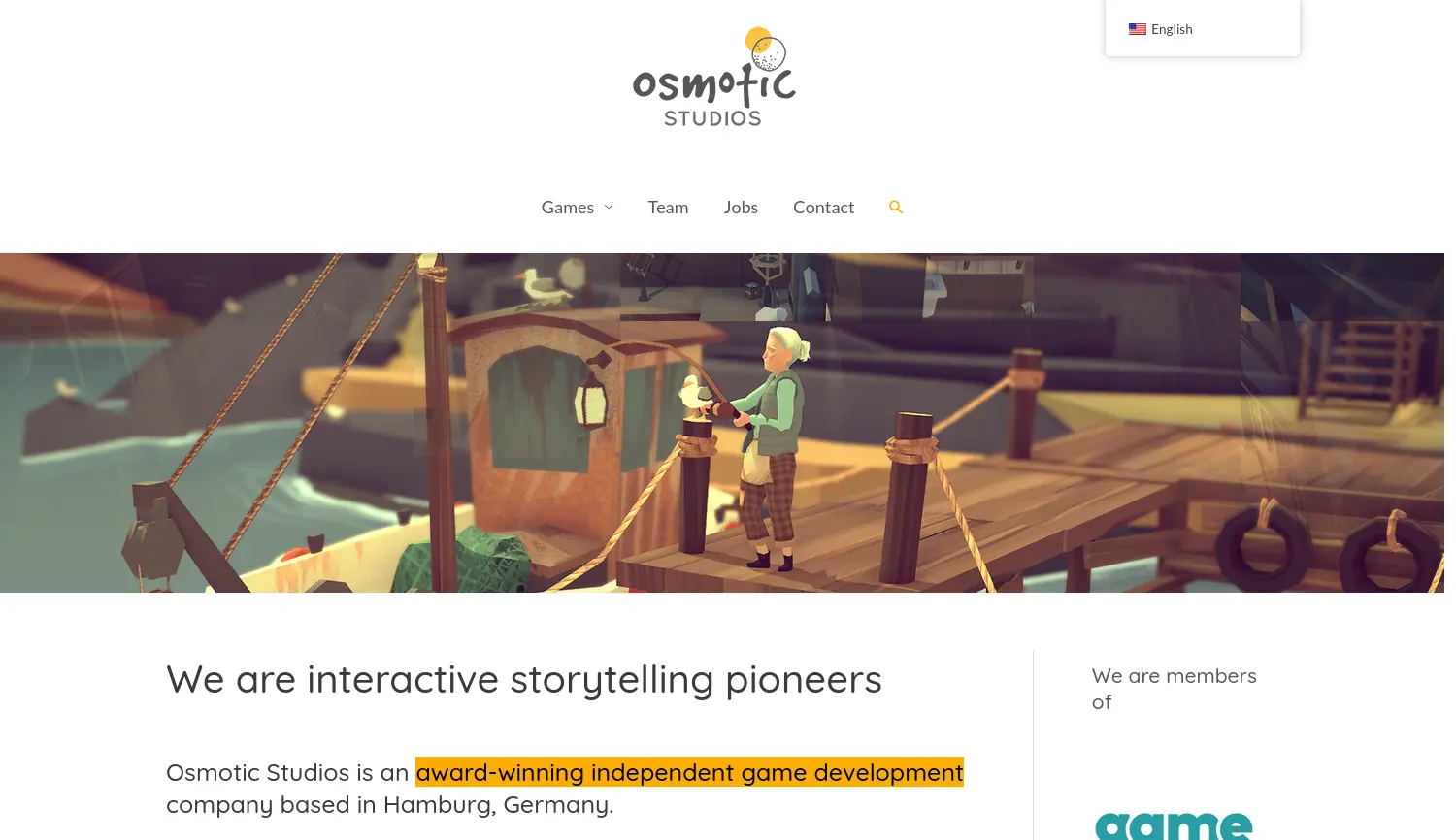 Website der Firma Osmotic Studios GmbH