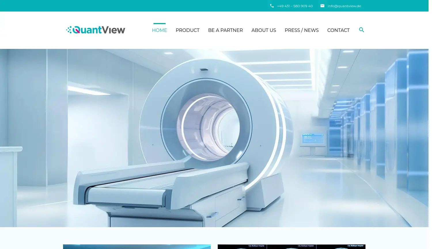 Website der Firma QuantView GmbH