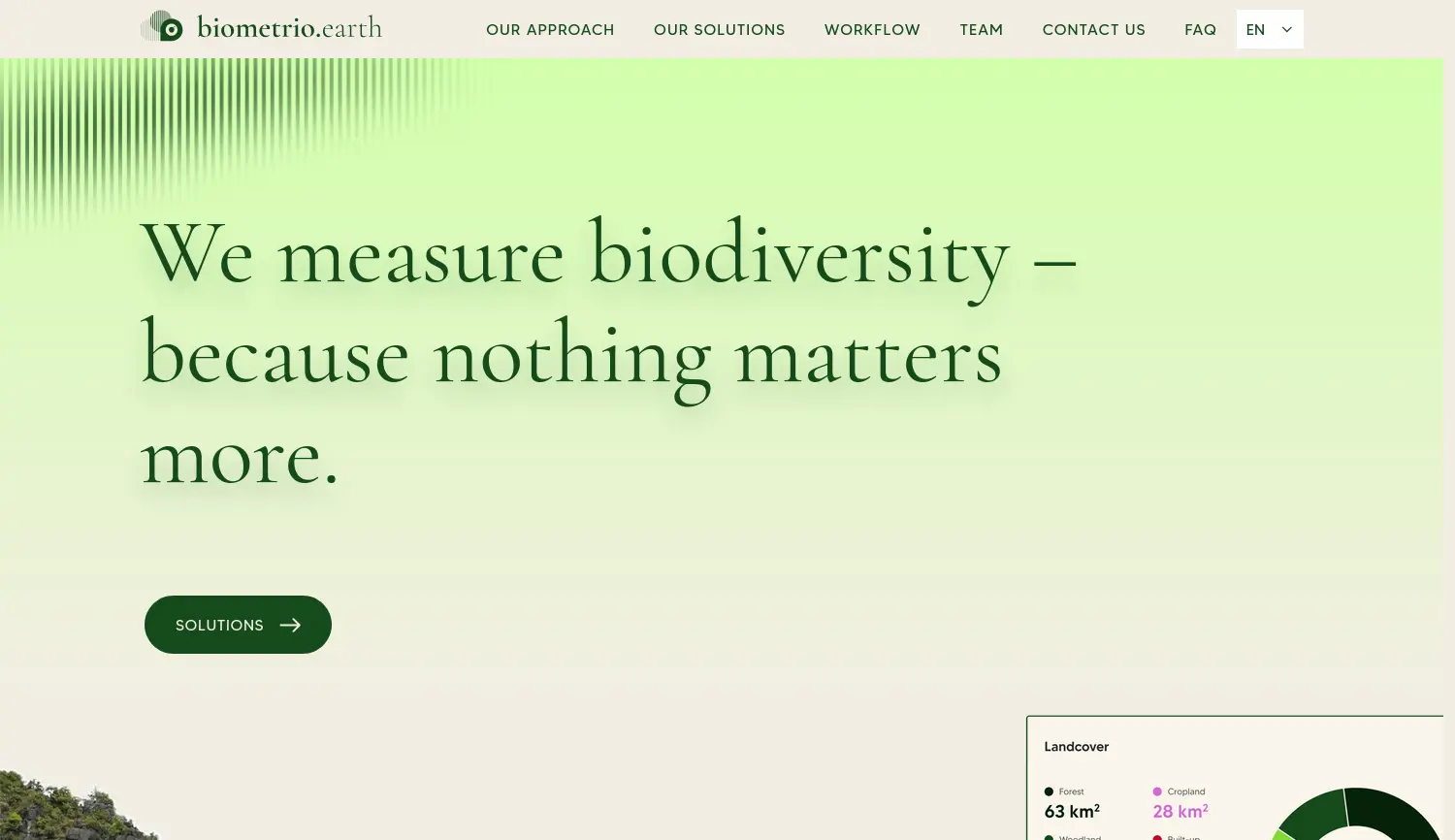 Website der Firma biometrio.earth GmbH