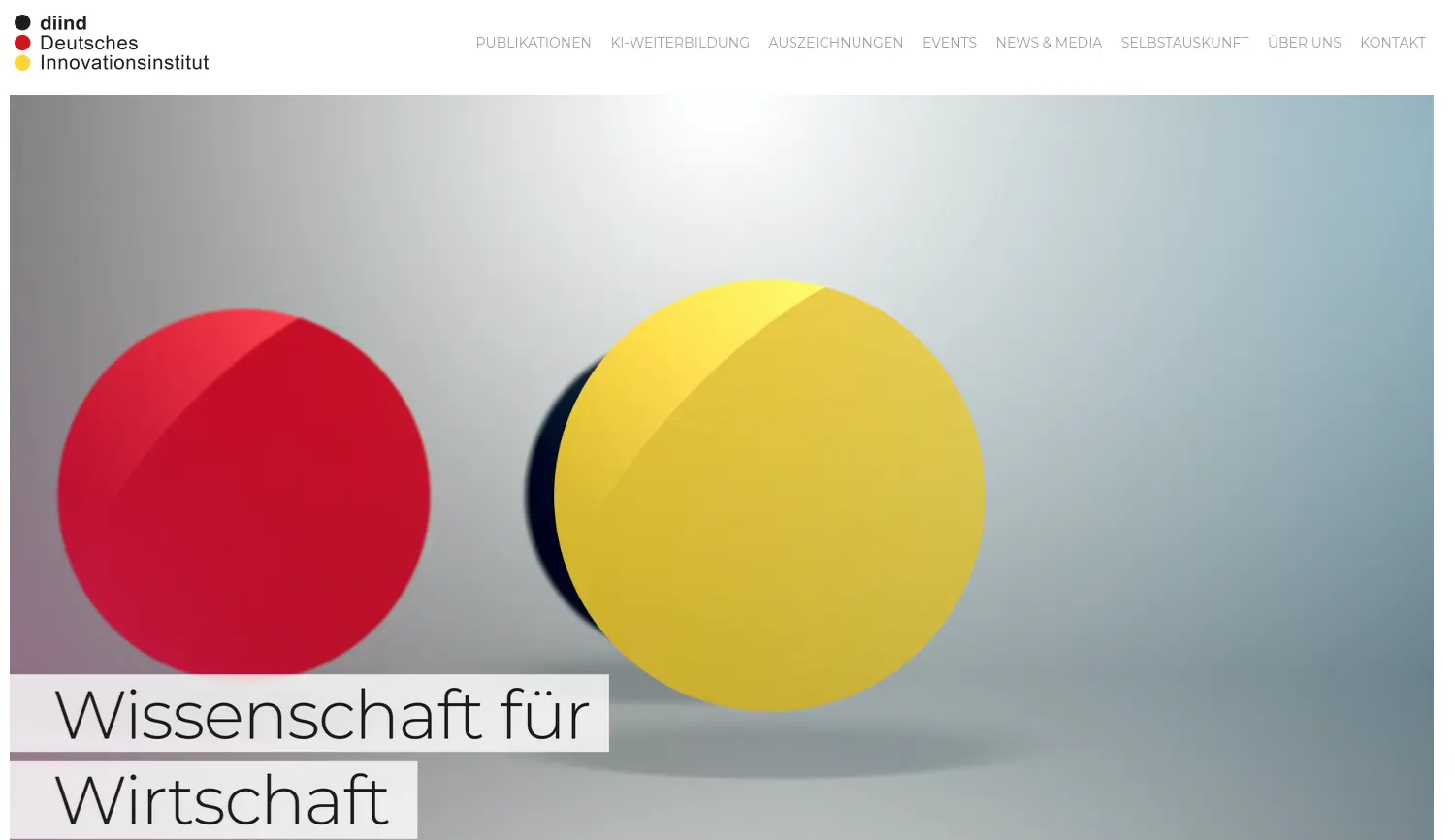 Website der Firma diind – Deutsches Innovationsinstitut für Nachhaltigkeit und Digitalisierung GmbH