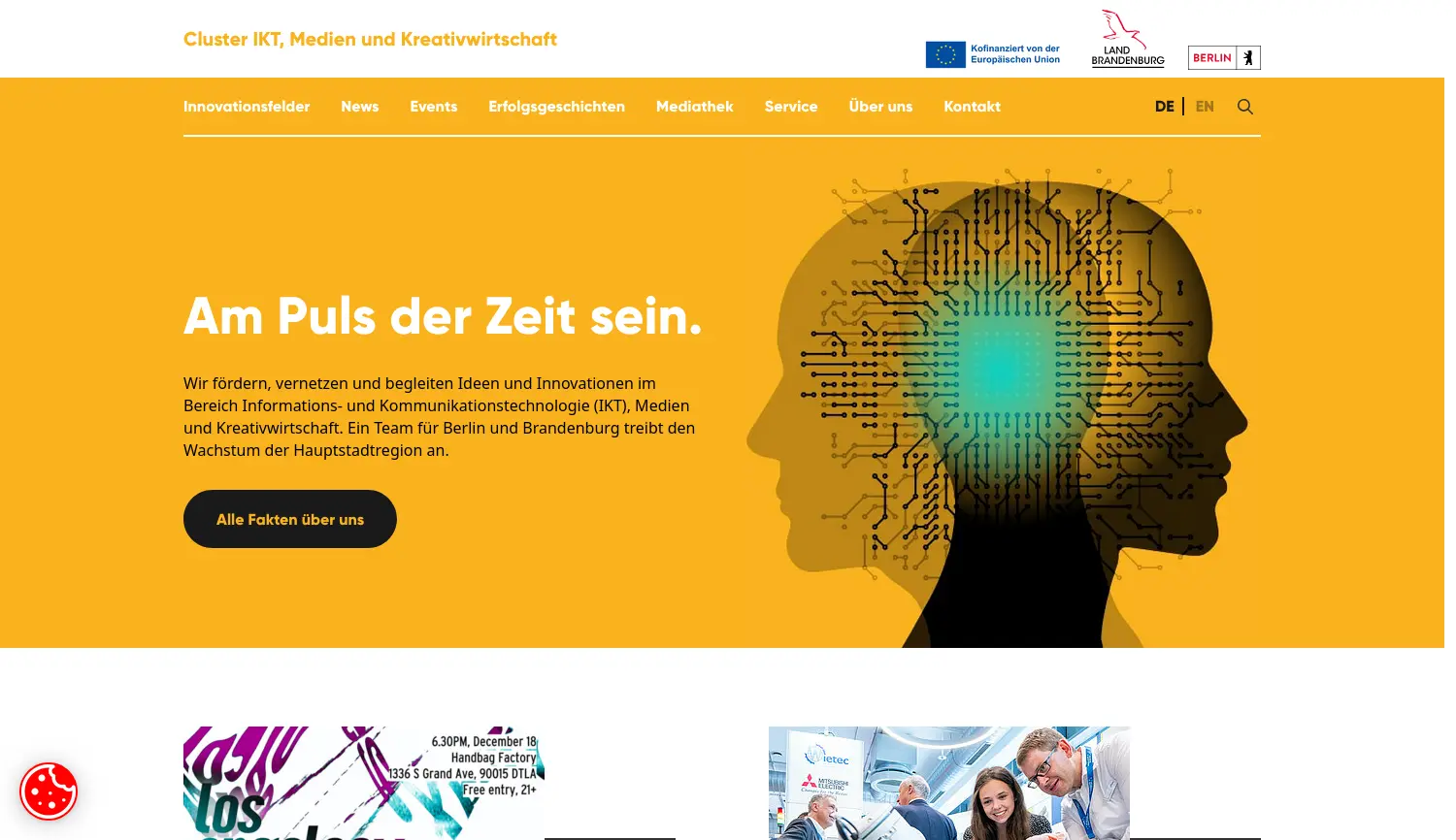 Website der Firma Cluster IKT