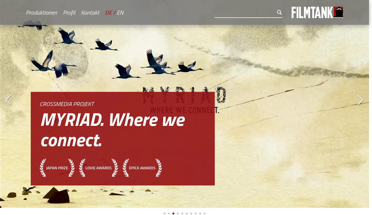 Website der Firma filmtank GmbH