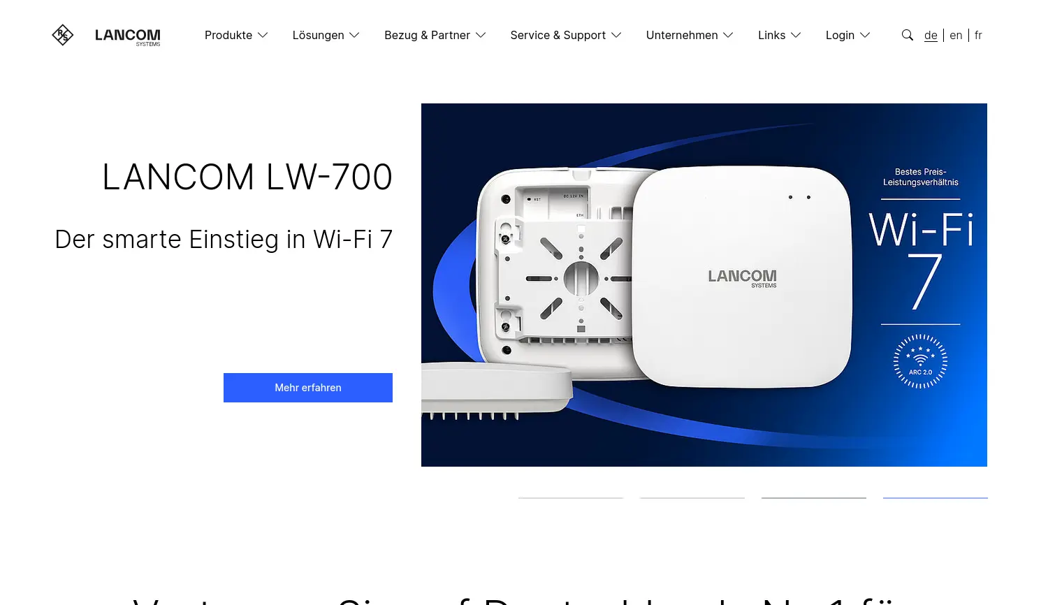 Website der Firma LANCOM Systems GmbH