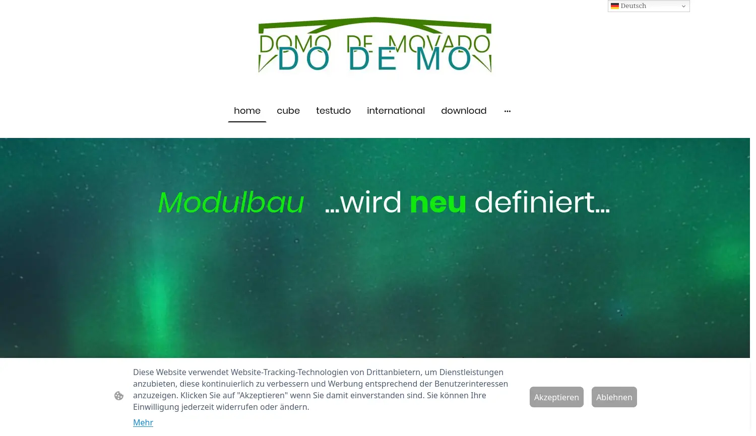 Website der Firma Dodemo Modular KG