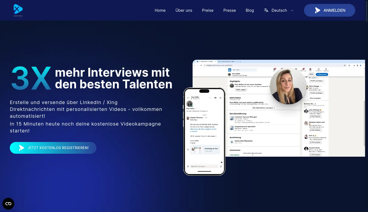 Website der Firma DeepX