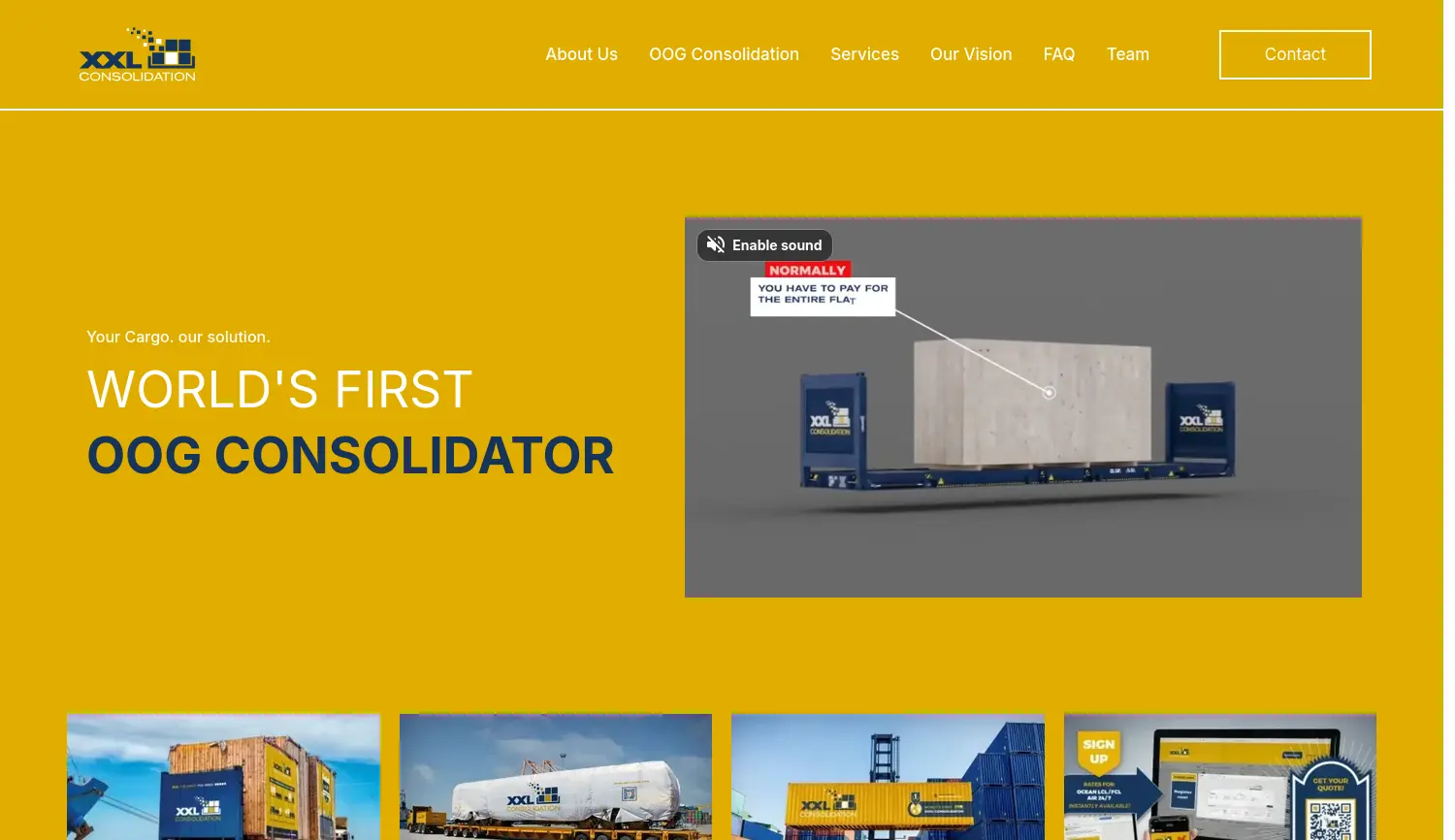 Website der Firma XXL Consolidation GmbH