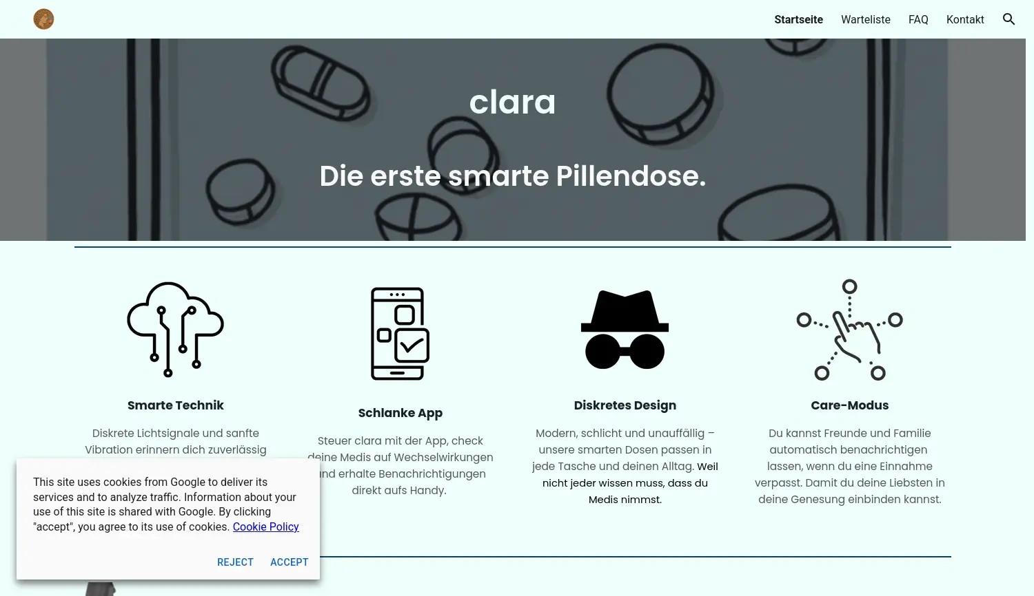 Website der Firma clara