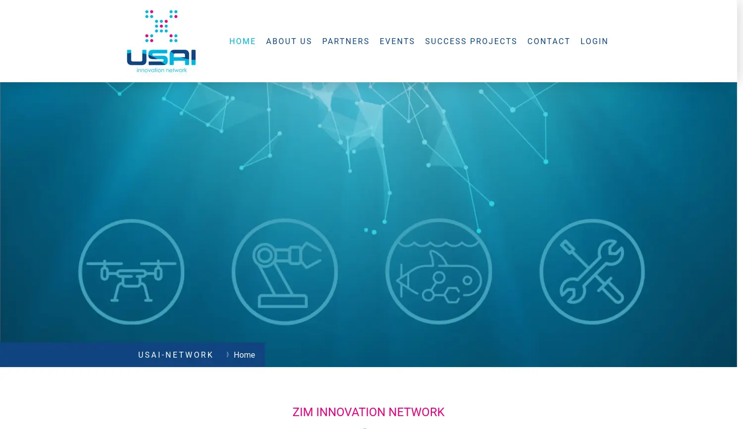 Website der Firma ZIM Innovation Network USAI (von EurA AG verwaltet)
