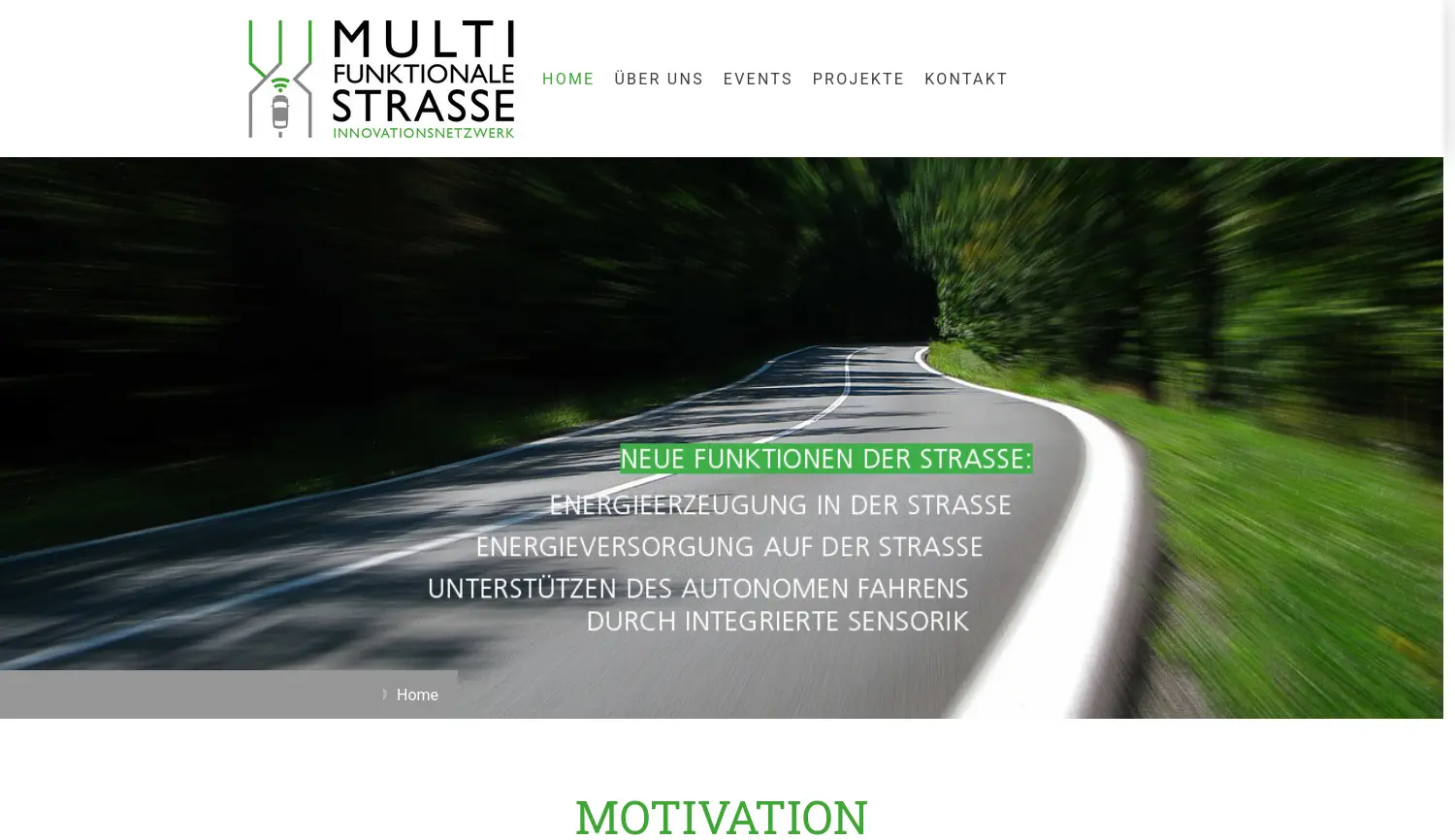 Website der Firma Innovationsnetzwerk Multifunktionale Straße (ZIM-Netzwerk, gemanagt durch EurA AG)