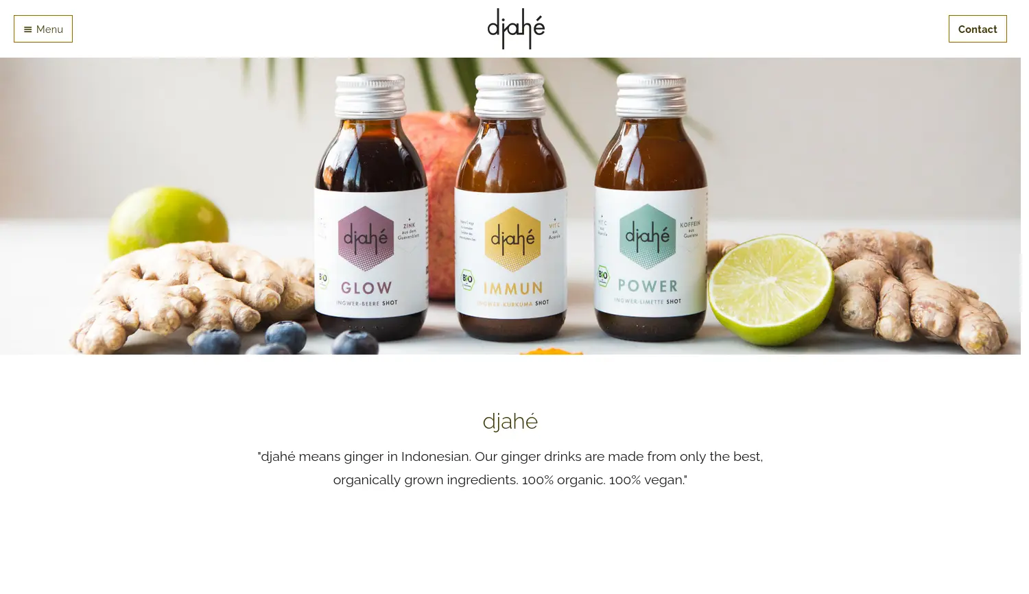 Website der Firma DJAHÉ GmbH