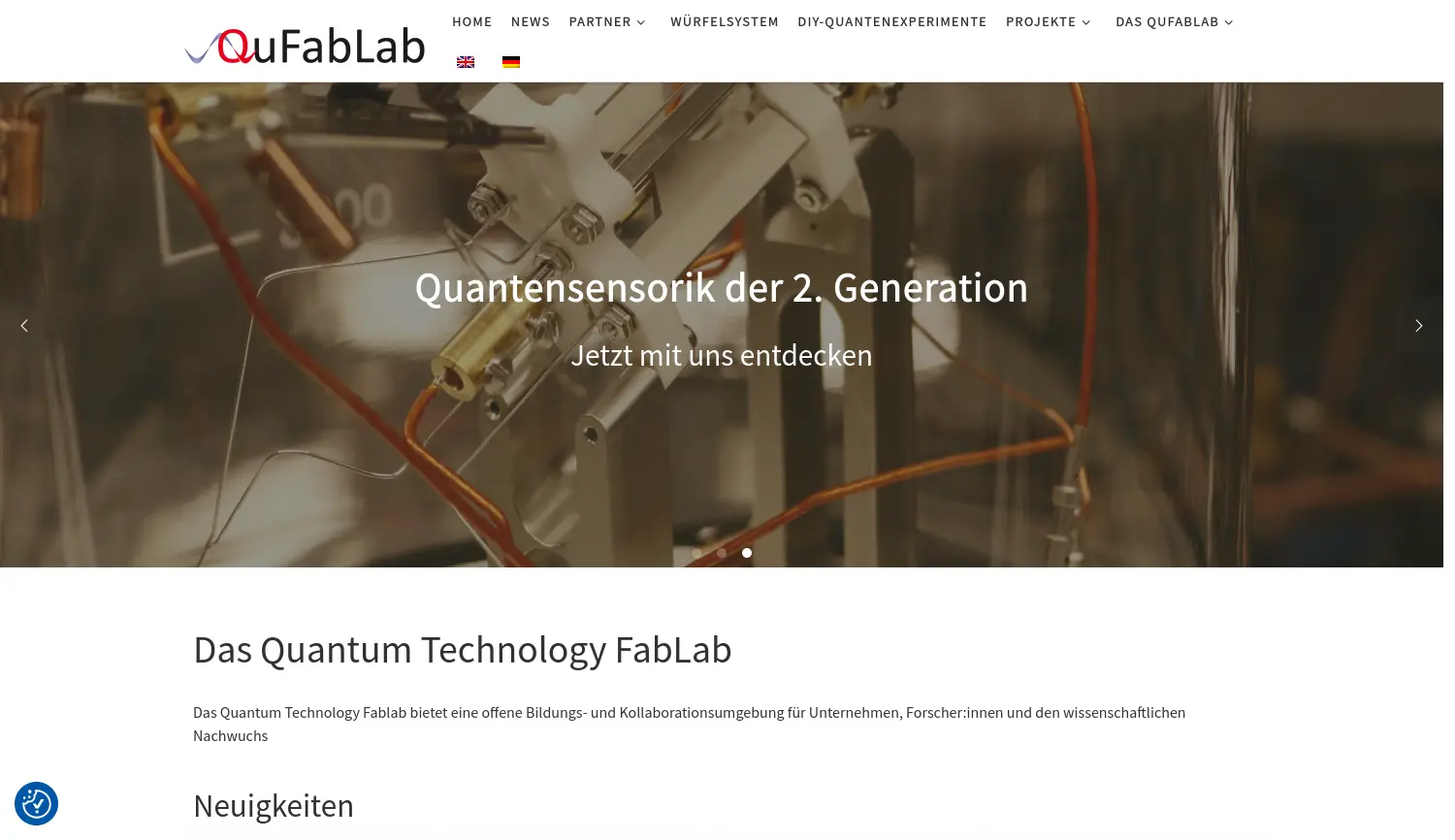 Website der Firma Hochschule Ruhr West