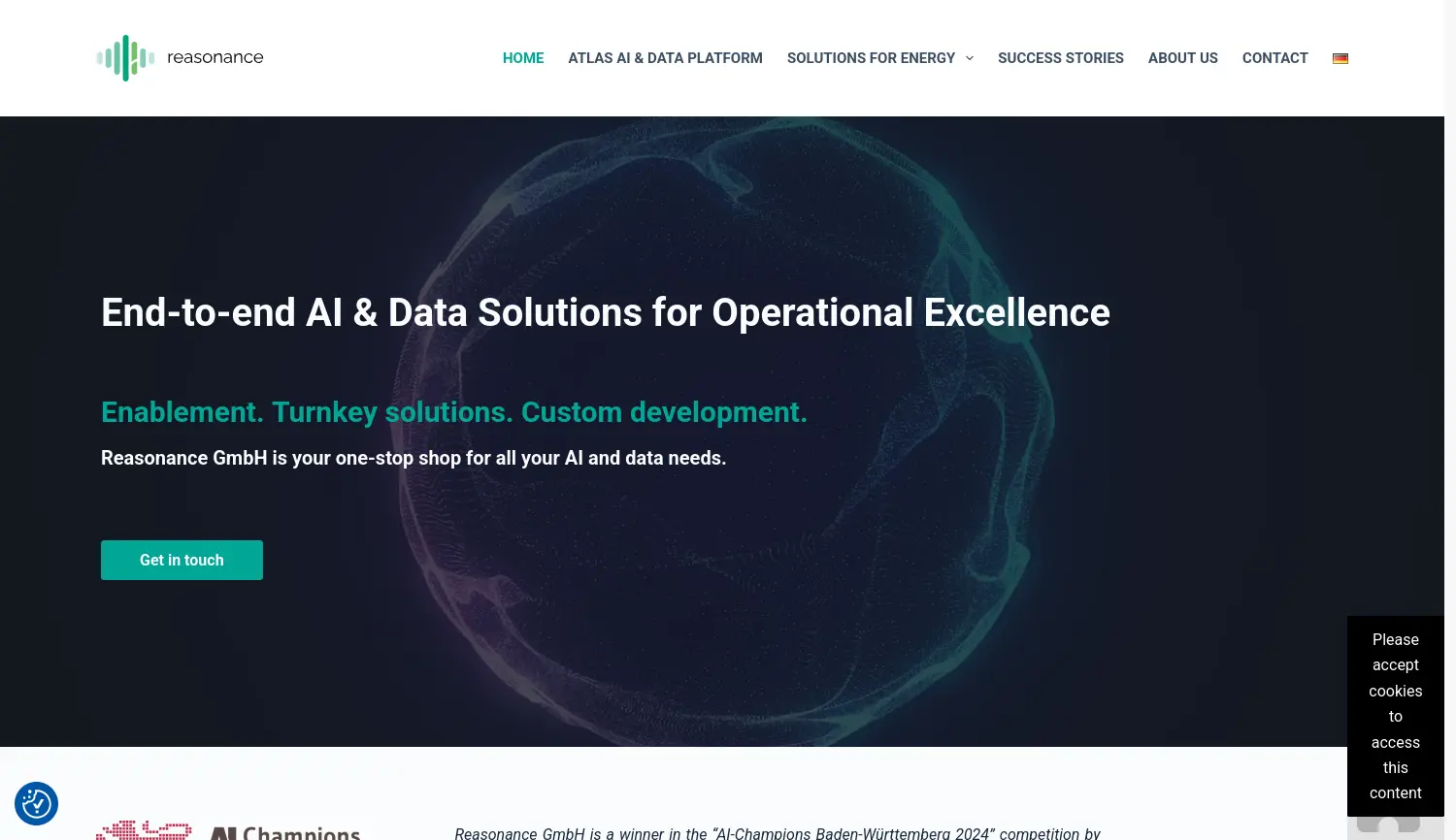 Website der Firma Reasonance GmbH