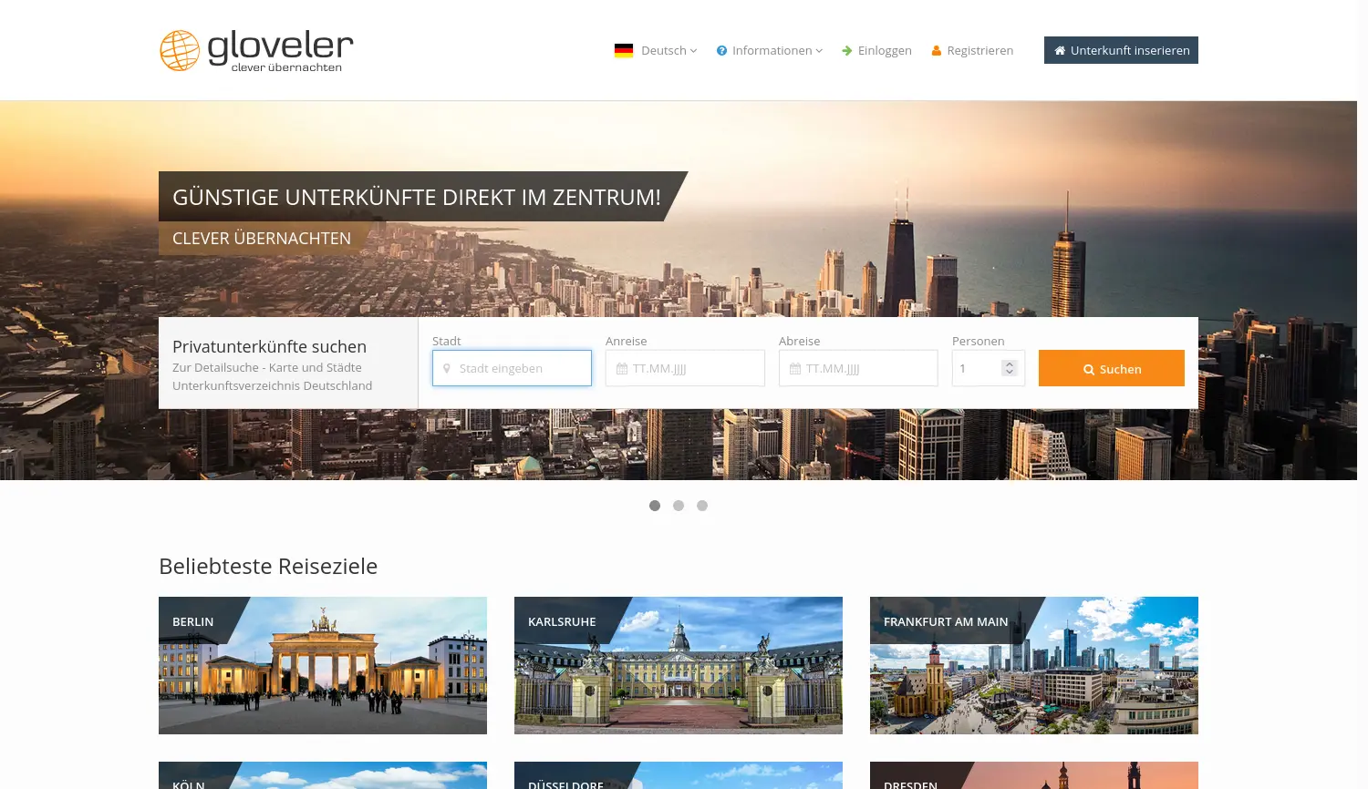 Website der Firma gloveler