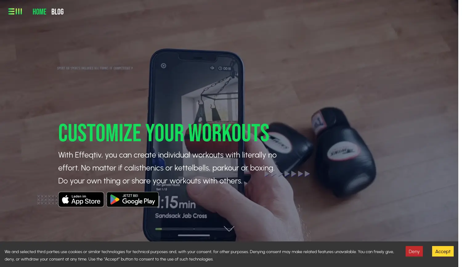 Website der Firma Effeqtiv Motion GmbH