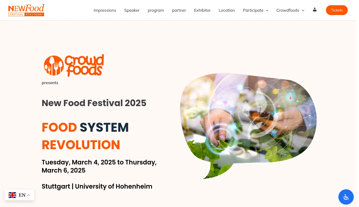 Website der Firma crowdfoods - Food Startup Association