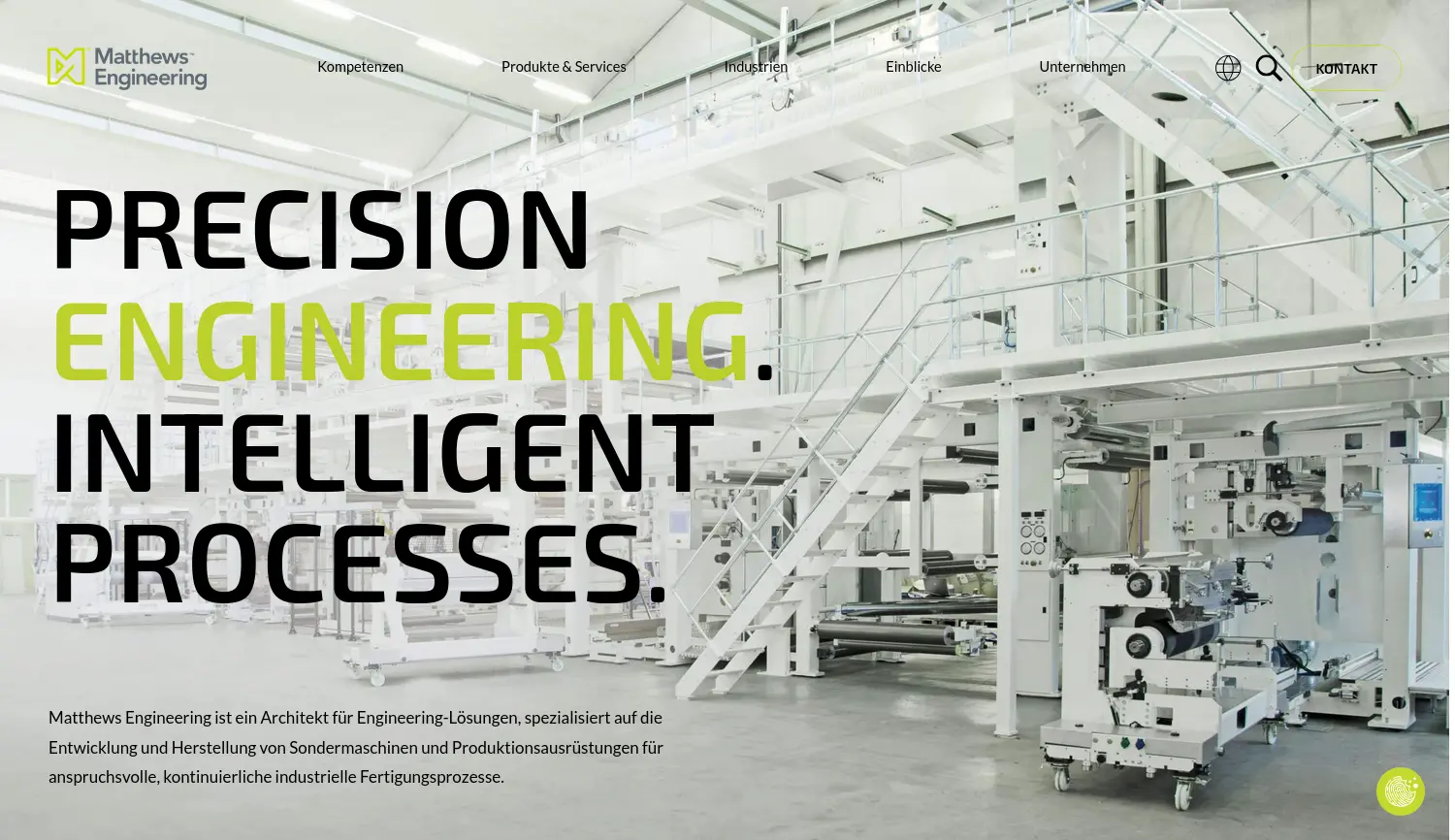 Website der Firma Matthews International GmbH