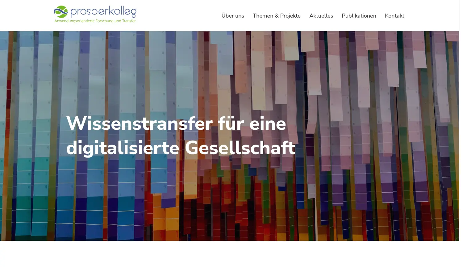 Website der Firma Prosperkolleg e.V.