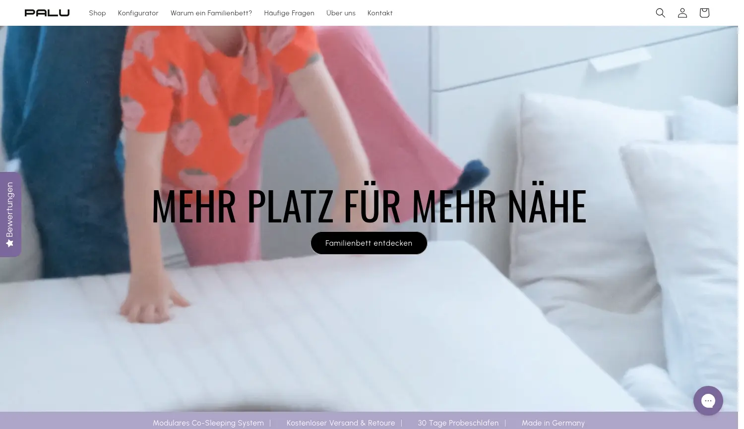 Website der Firma PALU