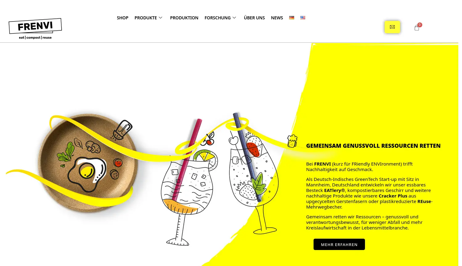 Website der Firma FRENVI GmbH