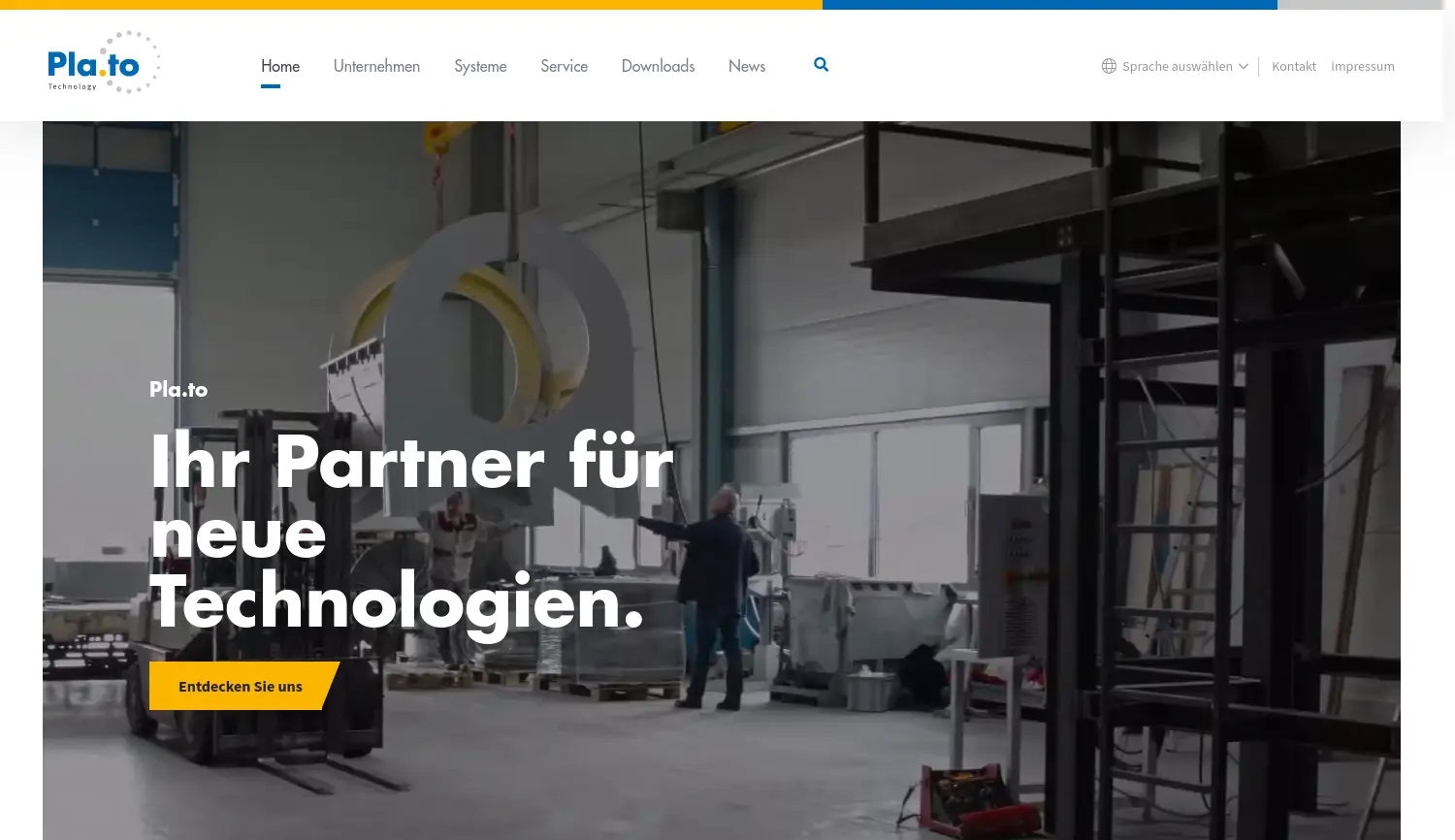 Website der Firma Pla.to GmbH