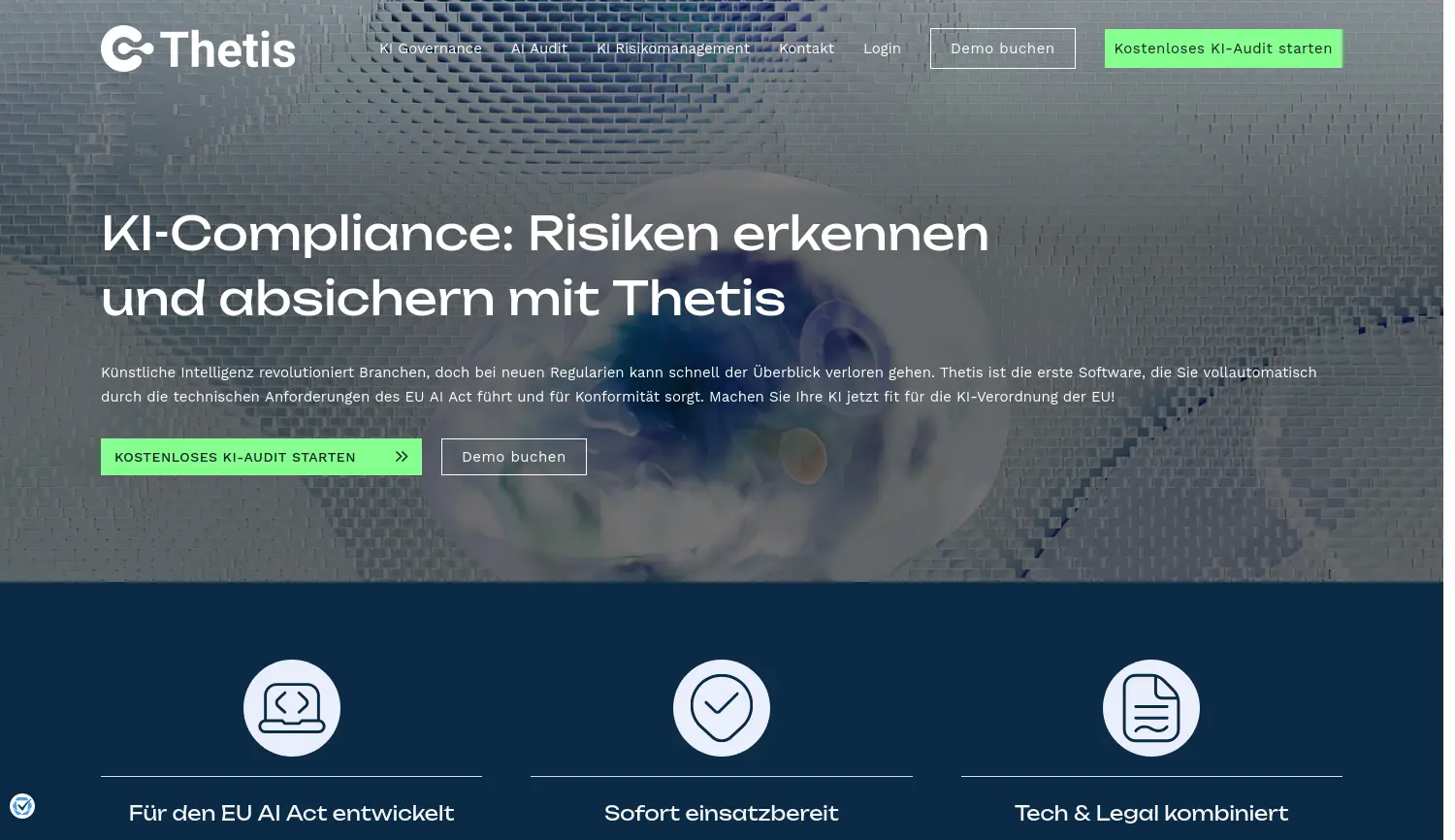 Website der Firma Thetis